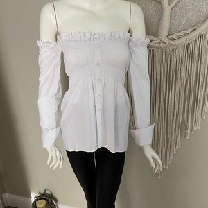 Romeo And Juliet Couture White Off The Shoulder Top Size Small